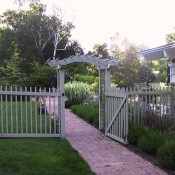 Pittsfield – in-town entry arbor and pool fence for pool and backyard rennovation